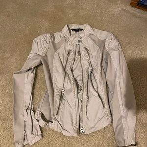 Armani Exchange Gray Silver Moto Jacket